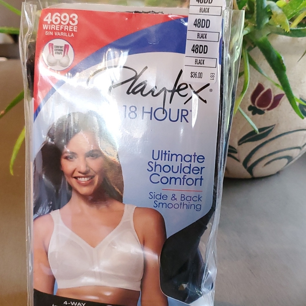 Playtex 18 hour Wirefree black bra
